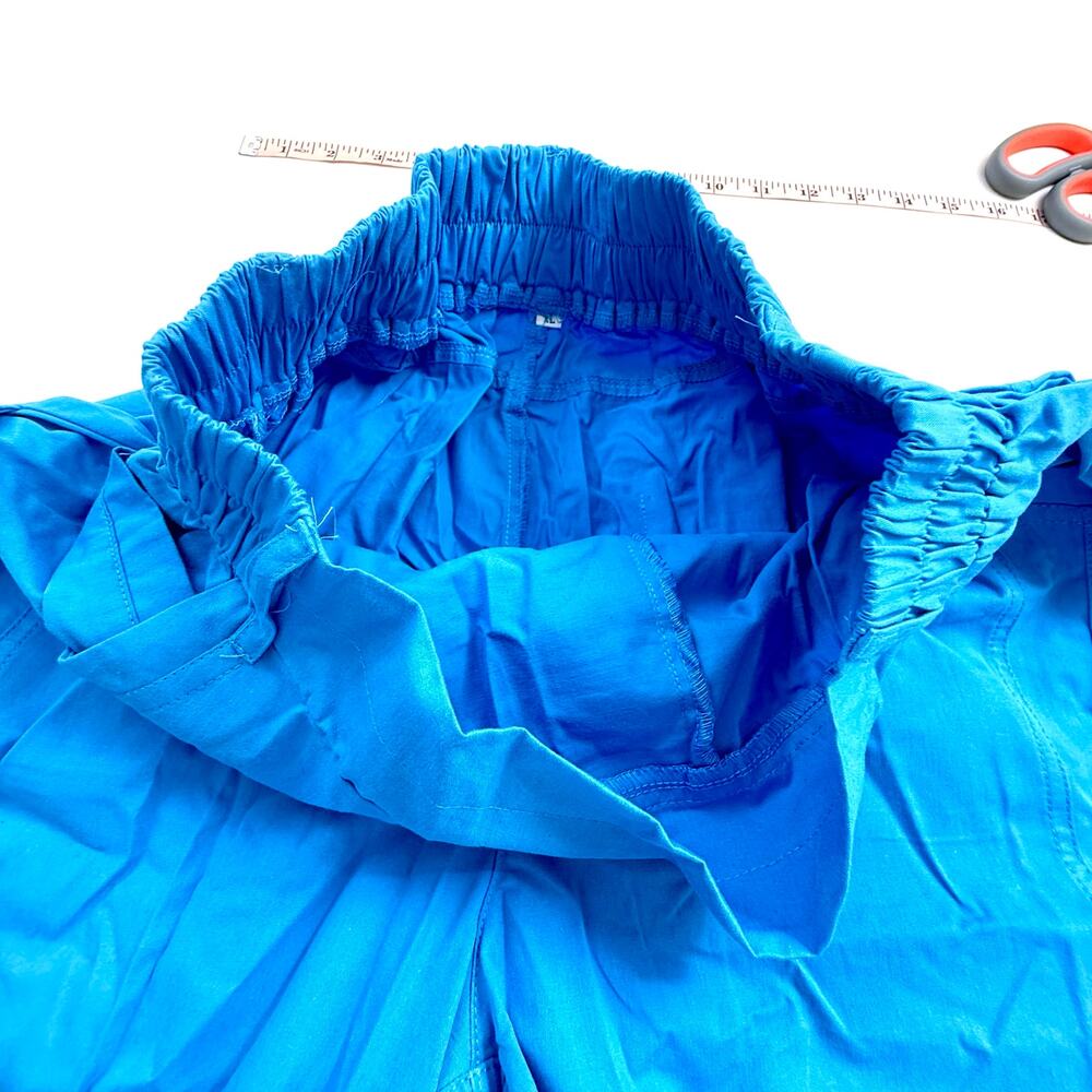 New in Bag Women's Bright Blue Cargo Shorts Adjustable Length Elastic Waist - Picture 6 of 16